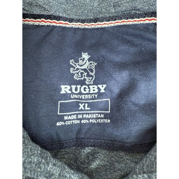 Rugby University Shirt Men Extra Large Blue V Neck Modern Preppy Short Sleeve XL - Picture 7 of 9